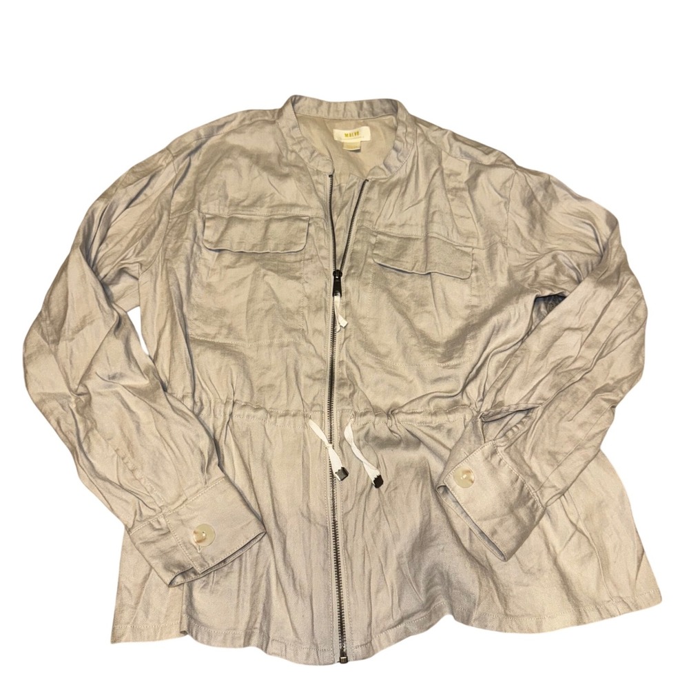 Maeve Anthropologie Jacket Womens Medium Zip Up Drawstring Utility‎ M